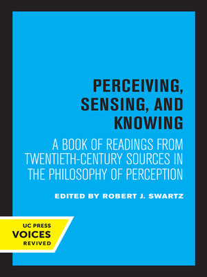cover image of Perceiving, Sensing, and Knowing